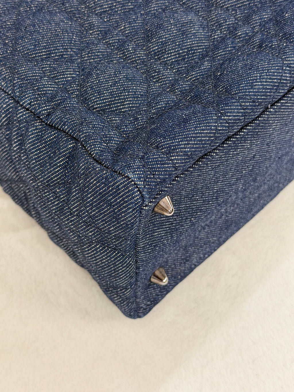 Christian Dior Denim Cannage Medium Lady Dior Bag