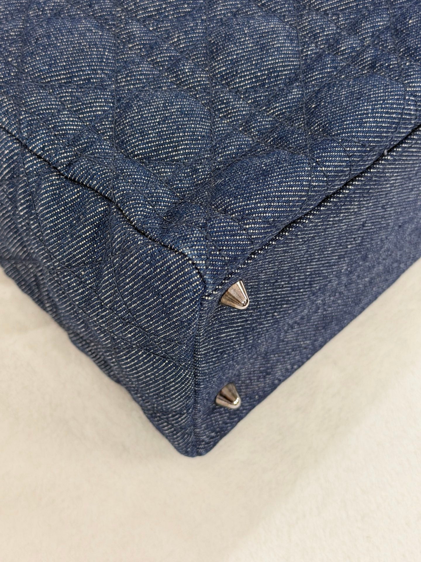 Christian Dior Denim Cannage Medium Lady Dior Bag
