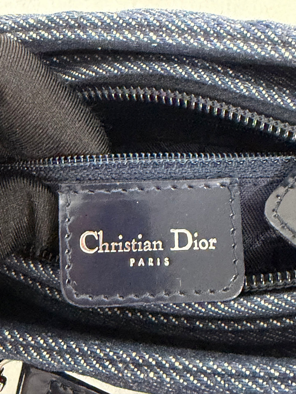 Christian Dior Denim Cannage Medium Lady Dior Bag