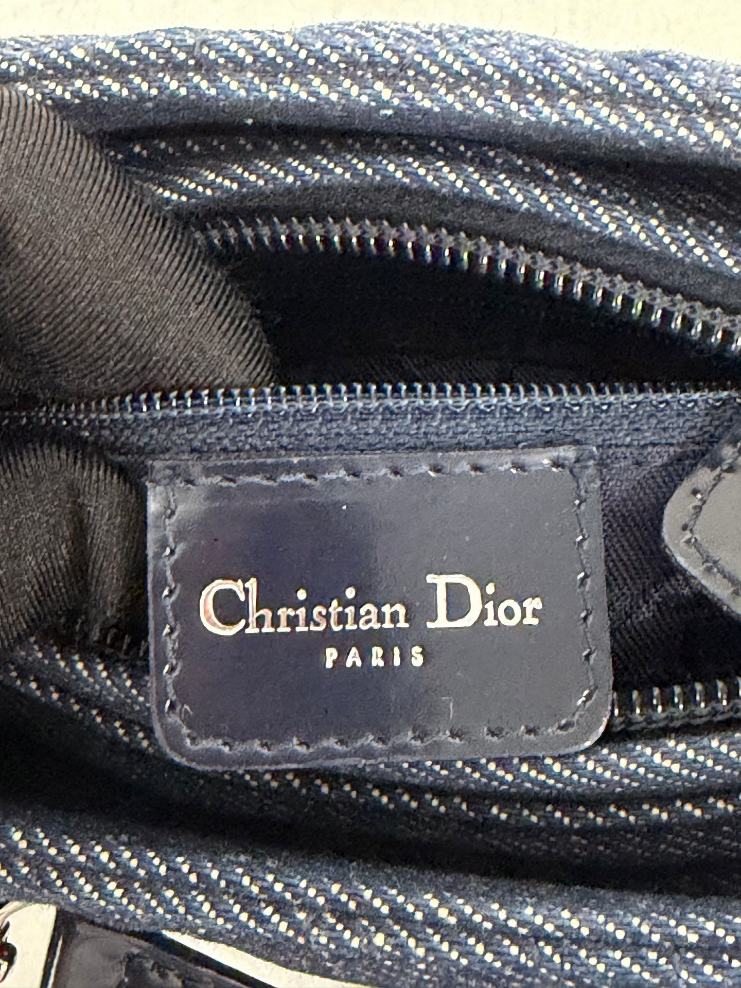 Christian Dior Denim Cannage Medium Lady Dior Bag