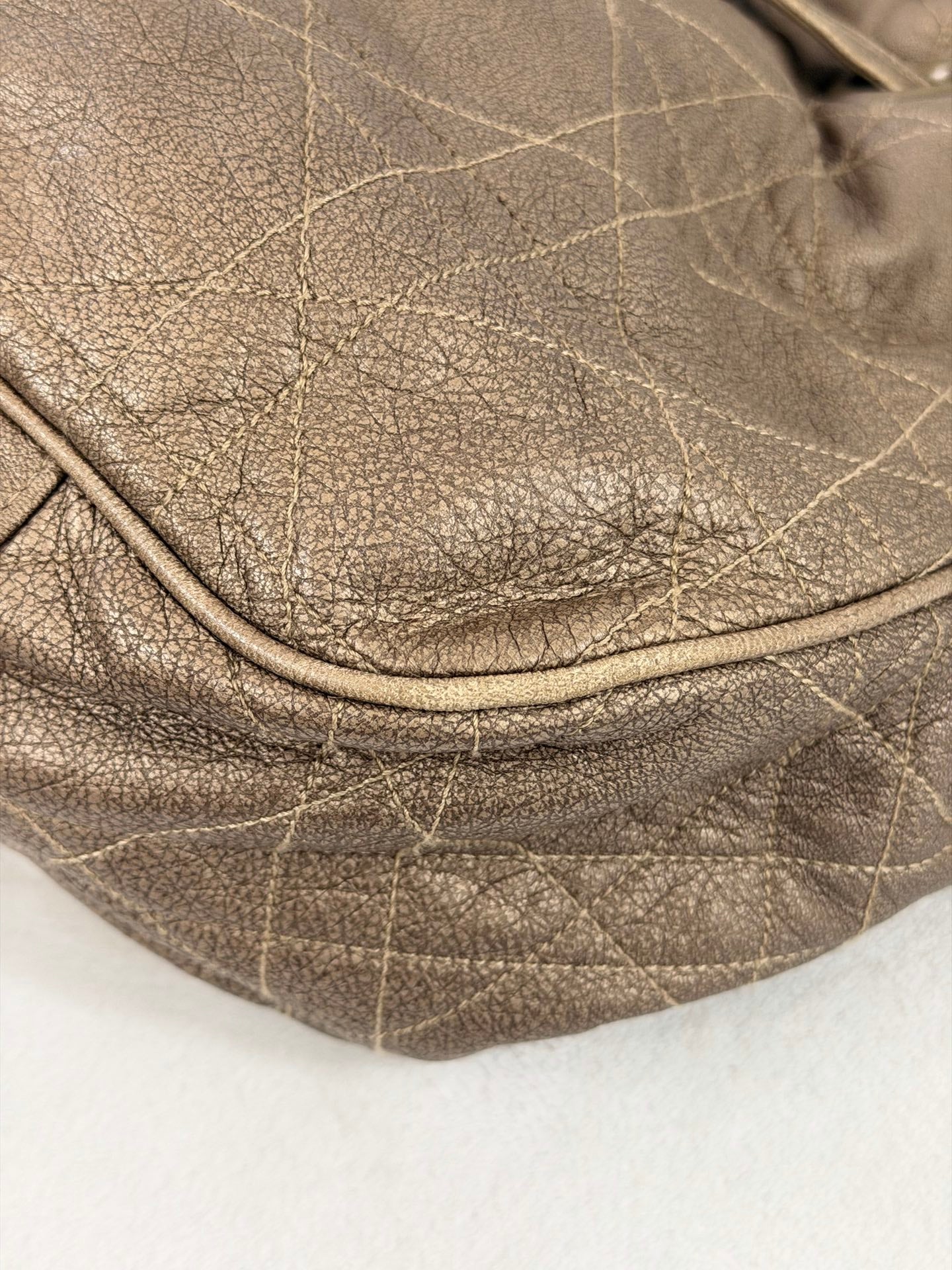 Christian Dior 2007 Lambskin Cannage Drawstring Hobo Bag