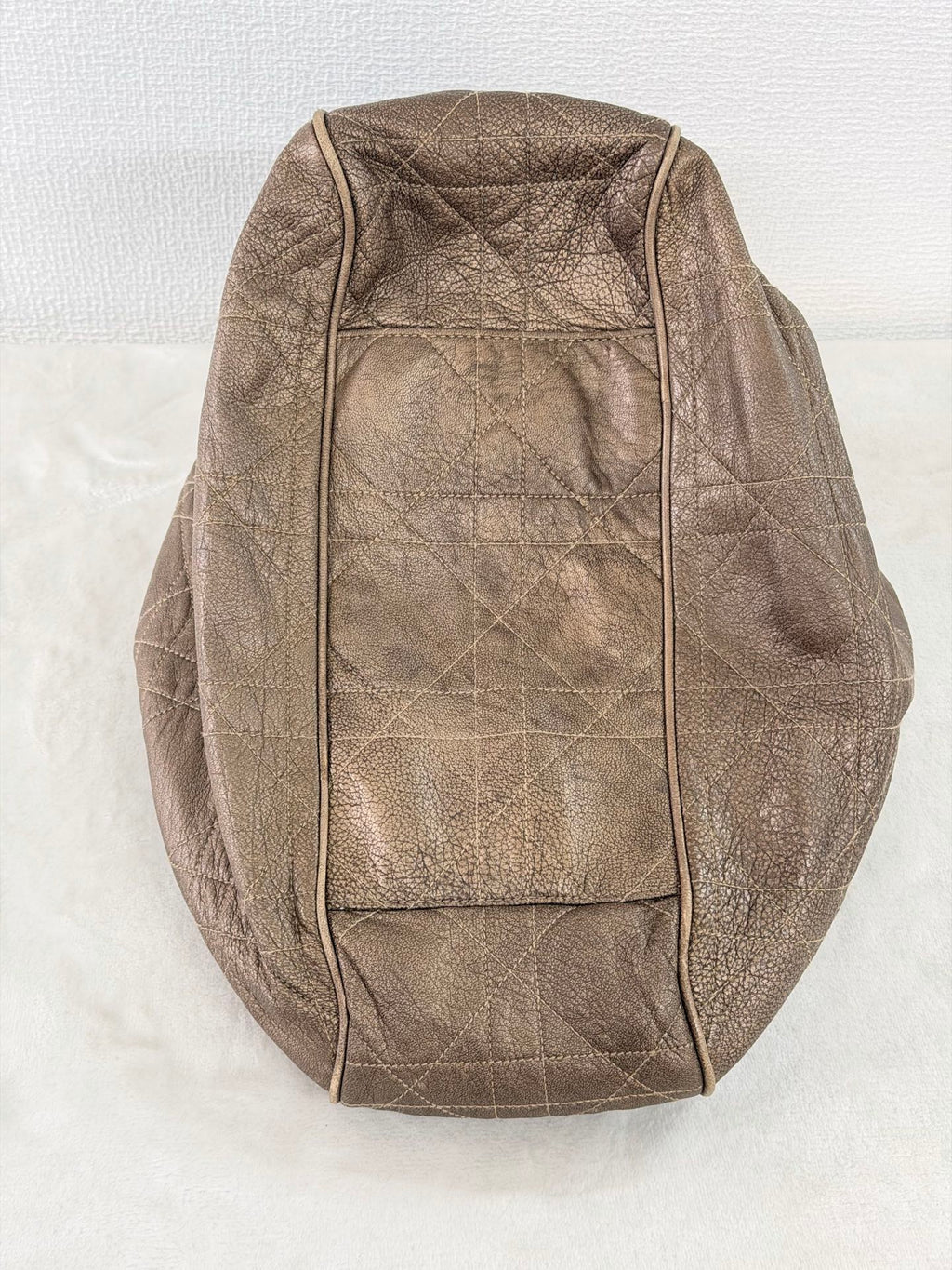 Christian Dior 2007 Lambskin Cannage Drawstring Hobo Bag