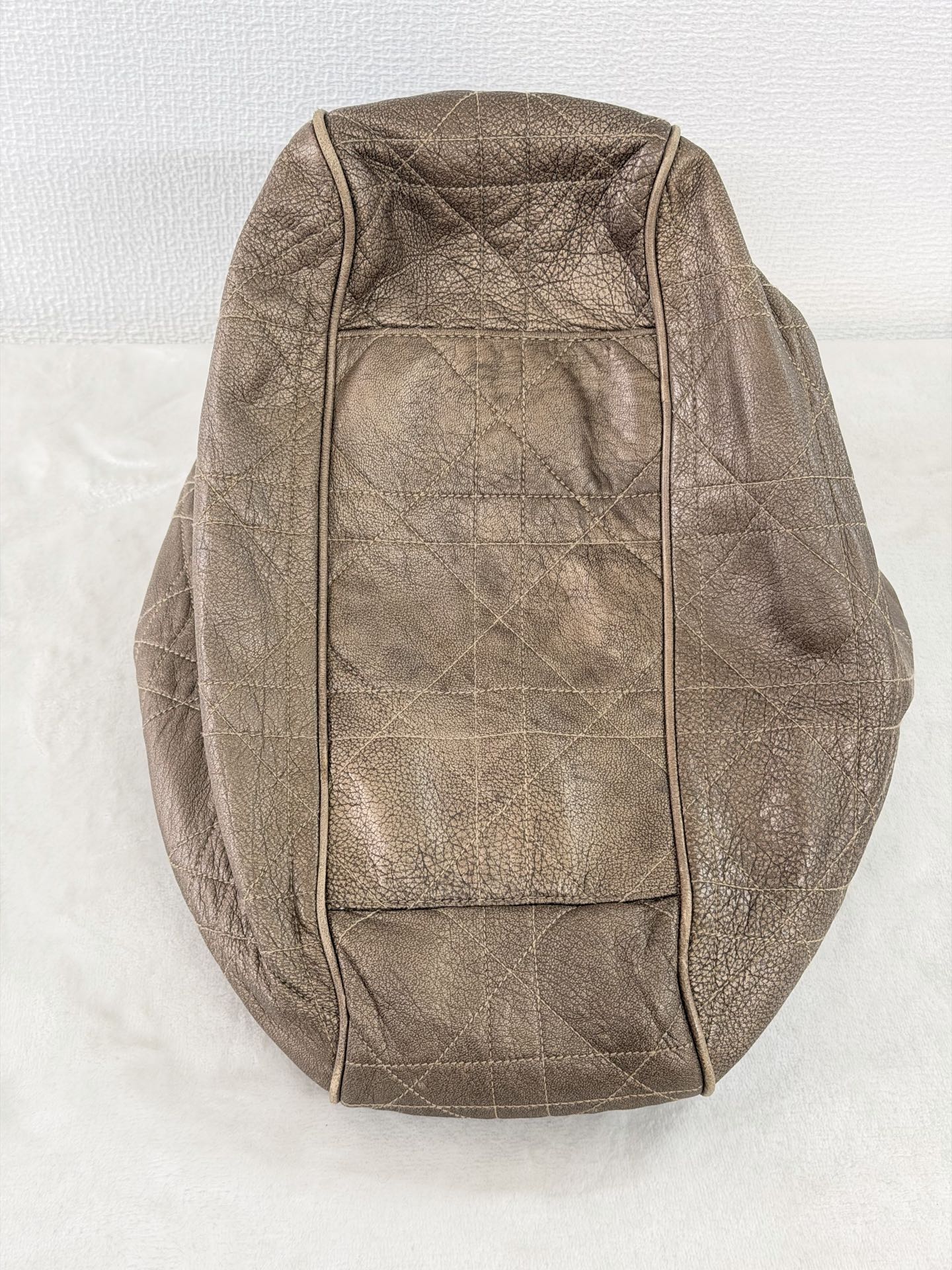 Christian Dior 2007 Lambskin Cannage Drawstring Hobo Bag