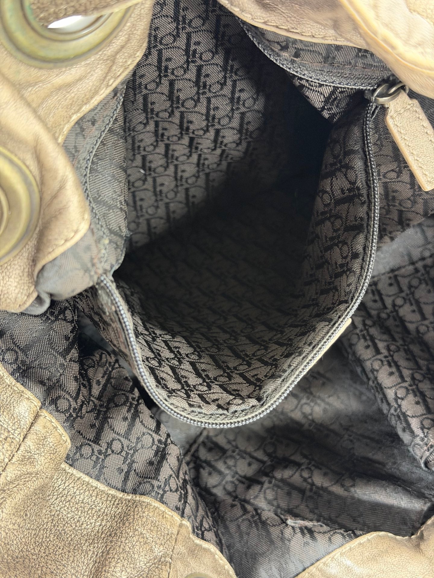 Christian Dior 2007 Lambskin Cannage Drawstring Hobo Bag