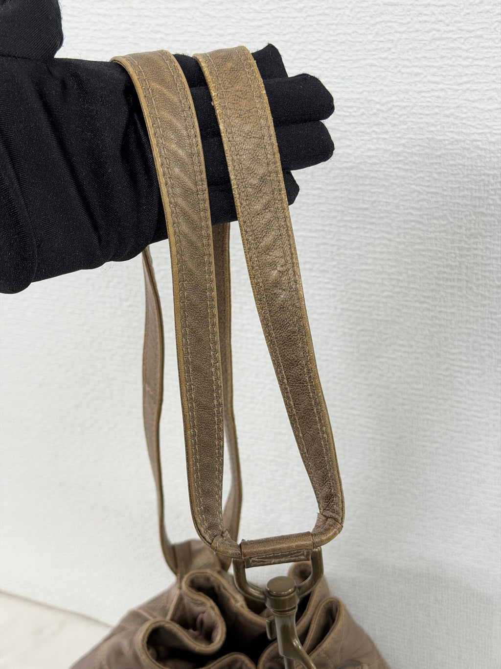 Christian Dior 2007 Lambskin Cannage Drawstring Hobo Bag
