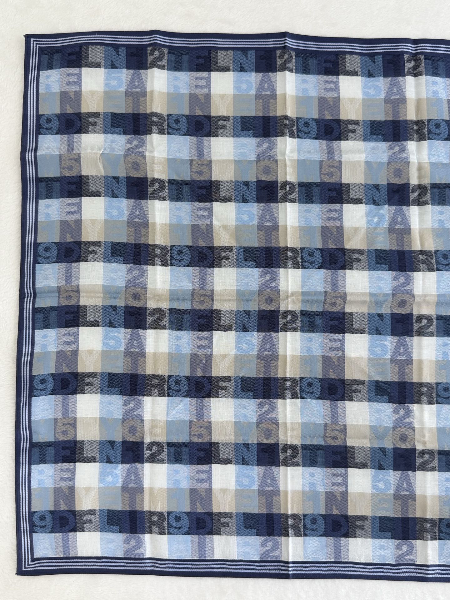 FENDI Alphabet Block Logo Print Cotton Handkerchief