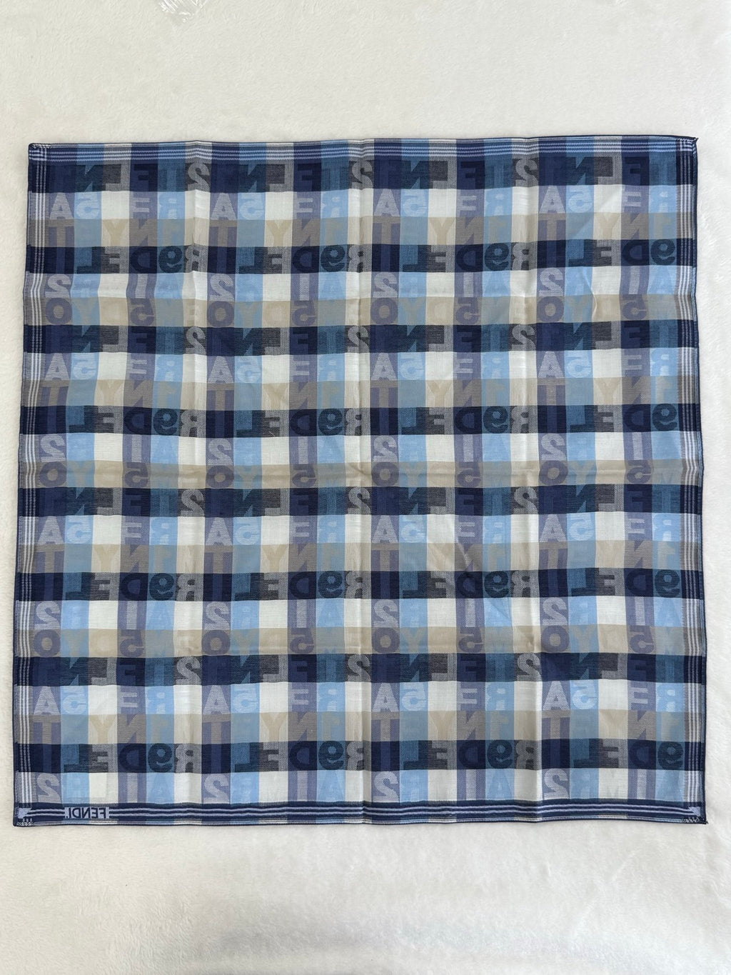 FENDI Alphabet Block Logo Print Cotton Handkerchief