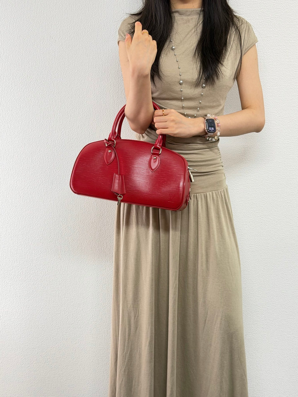 Louis Vuitton Red Epi Leather Jasmin Handbag