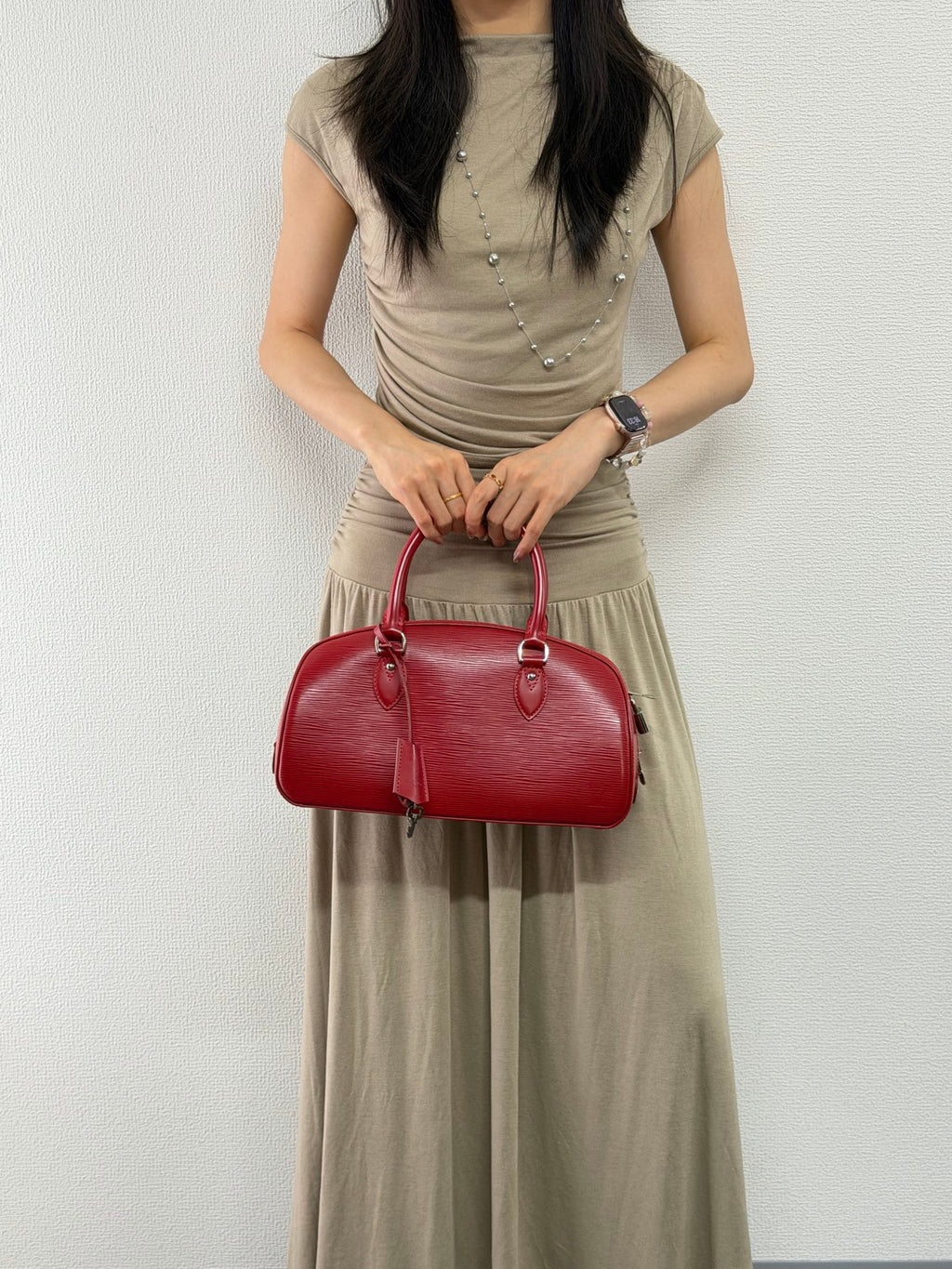 Louis Vuitton Red Epi Leather Jasmin Handbag