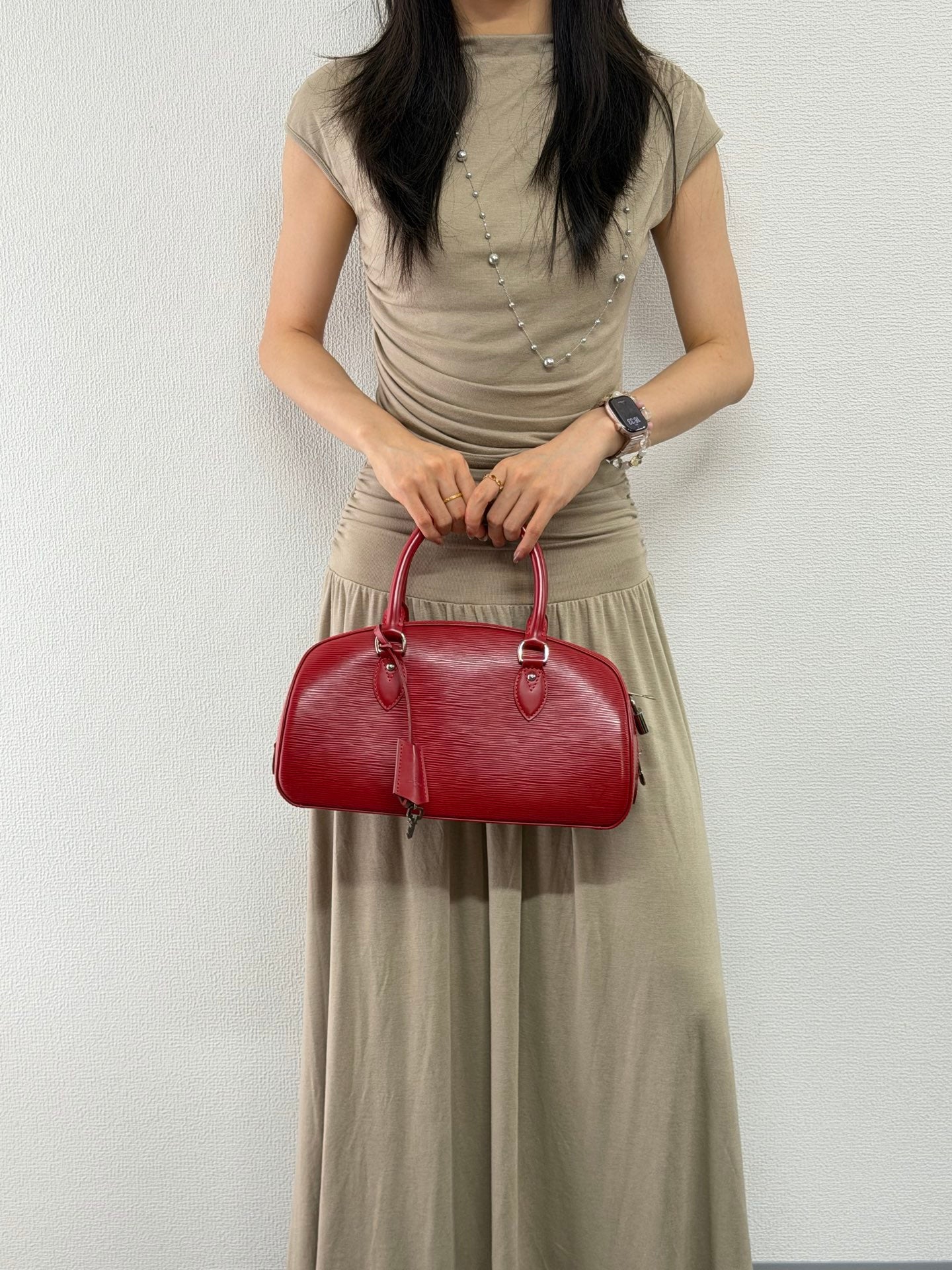Louis Vuitton Red Epi Leather Jasmin Handbag