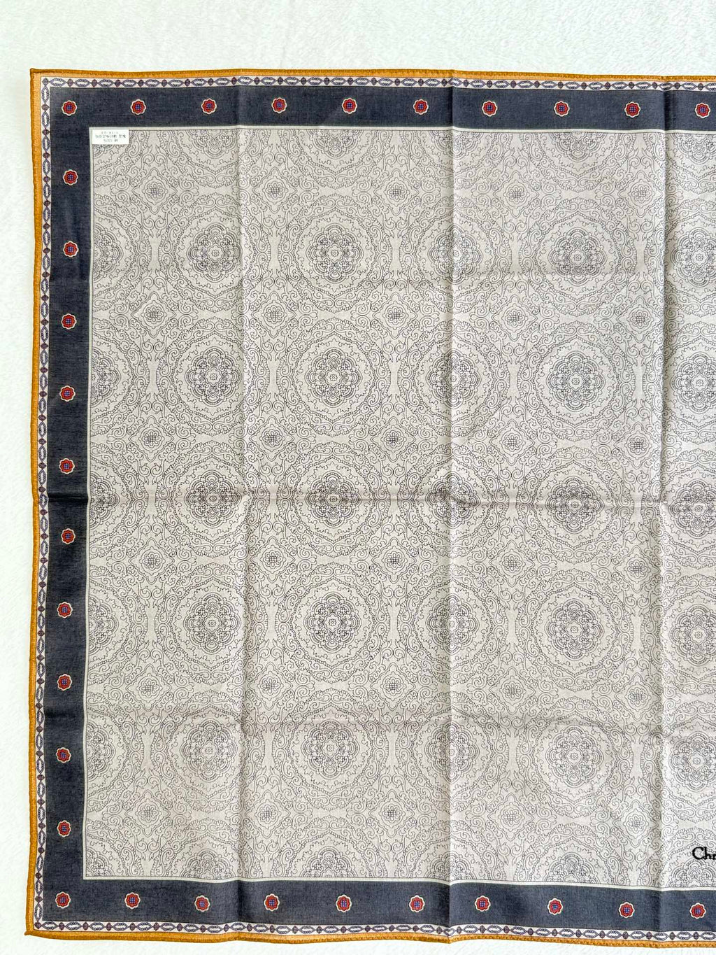 Christian Dior Paisley and Medallion Print Cotton Handkerchief