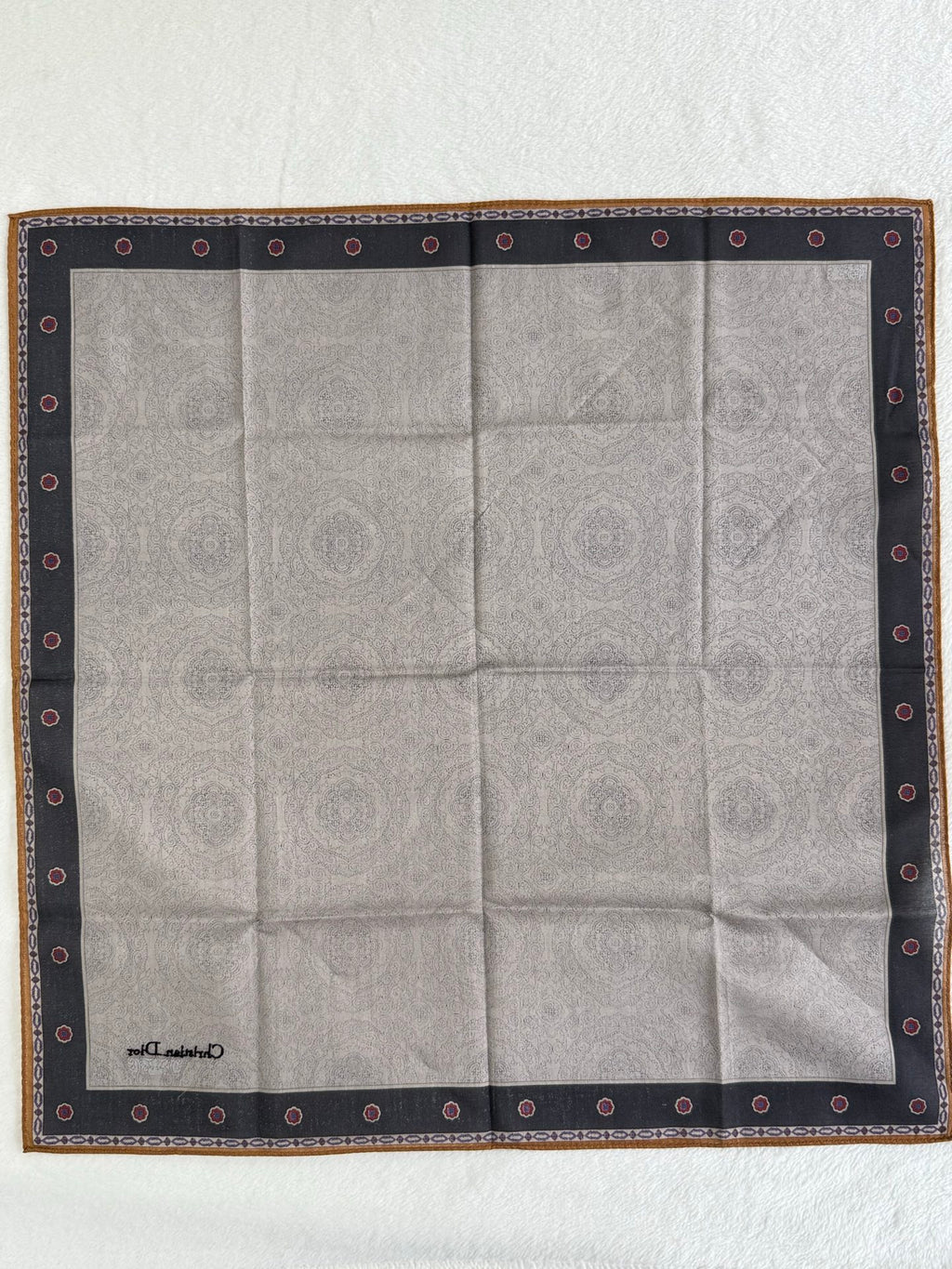 Christian Dior Paisley and Medallion Print Cotton Handkerchief