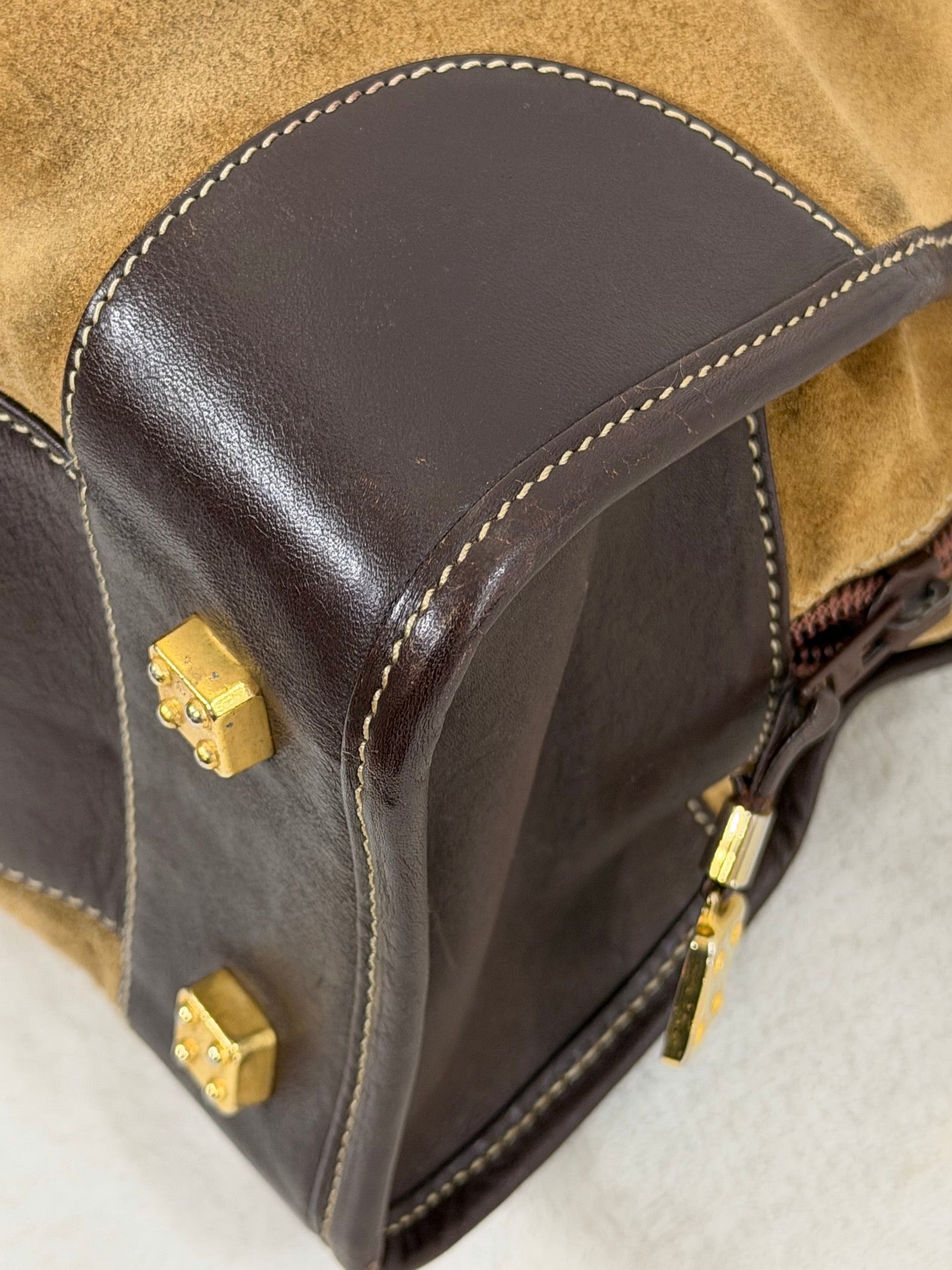 LOEWE Suede Anagram Amazona Handbag