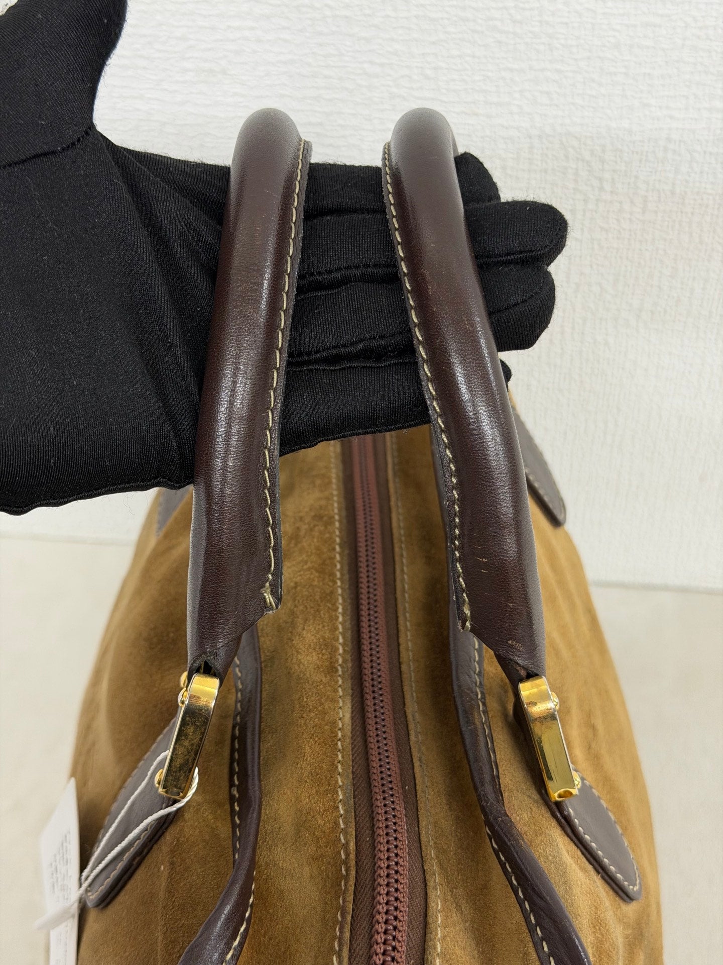 LOEWE Suede Anagram Amazona Handbag