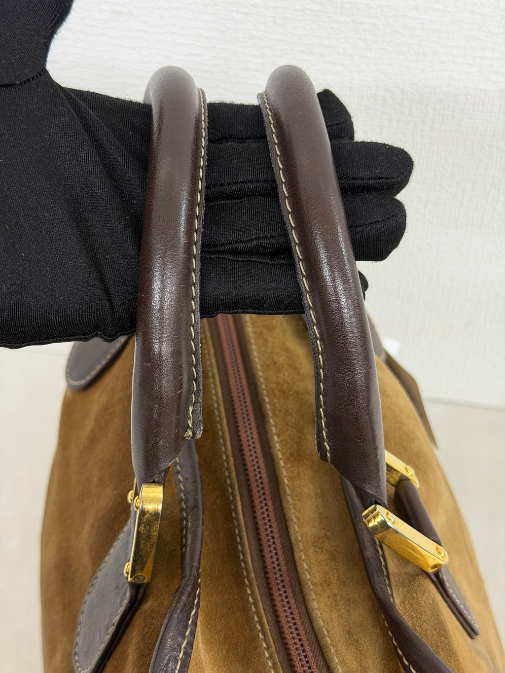 LOEWE Suede Anagram Amazona Handbag