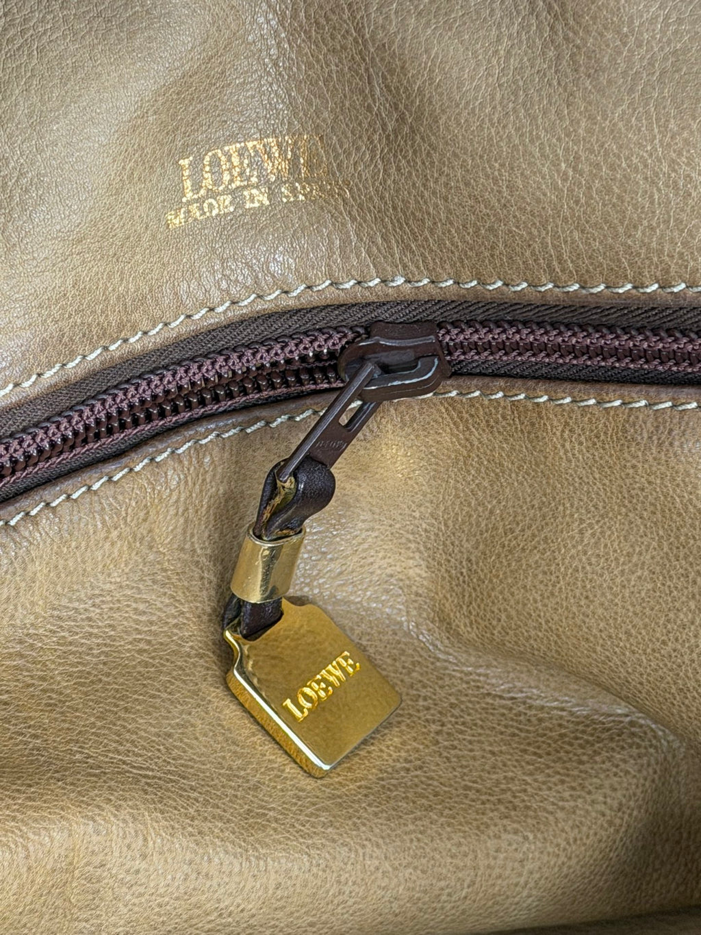 LOEWE Suede Anagram Amazona Handbag