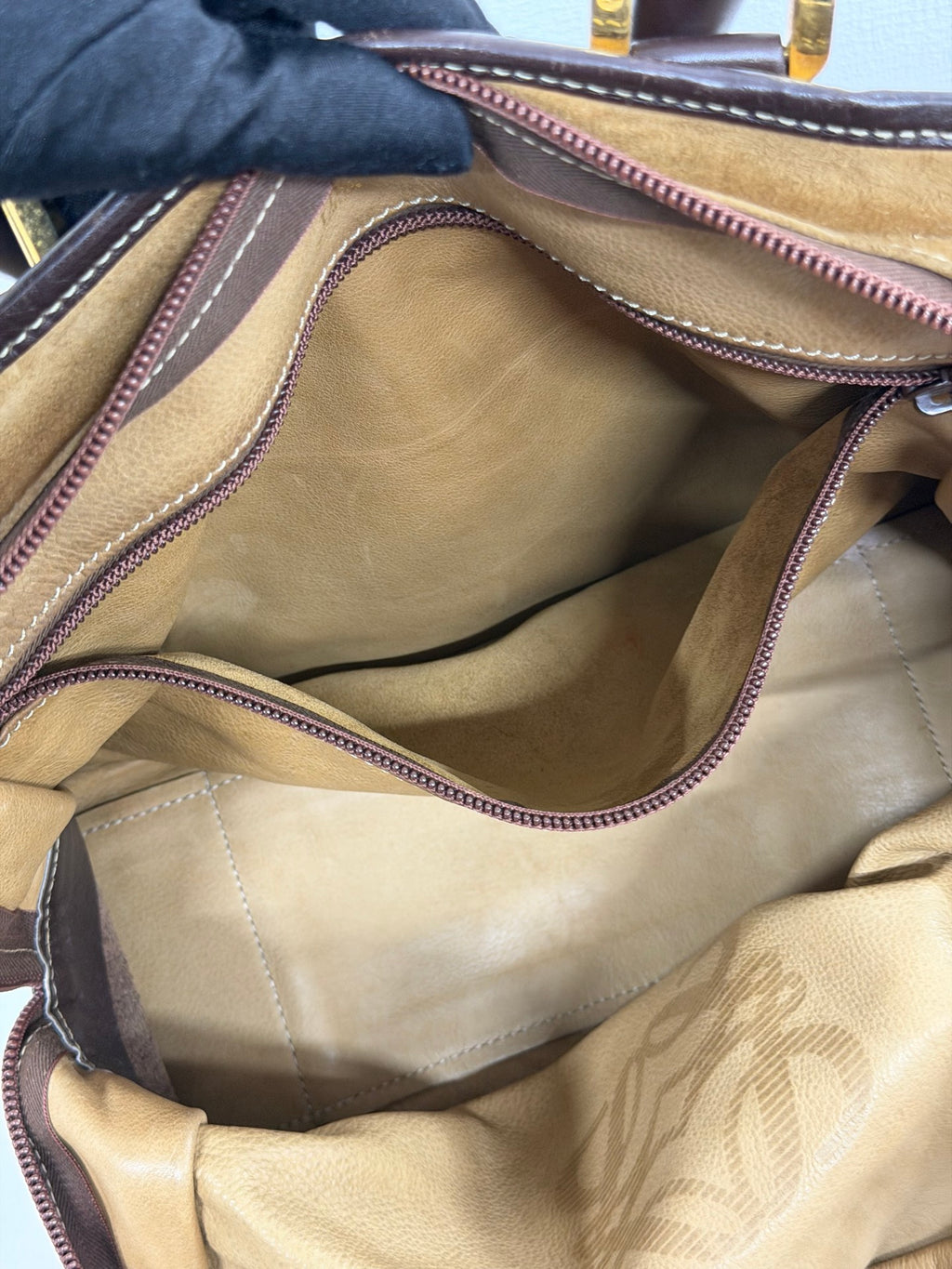 LOEWE Suede Anagram Amazona Handbag
