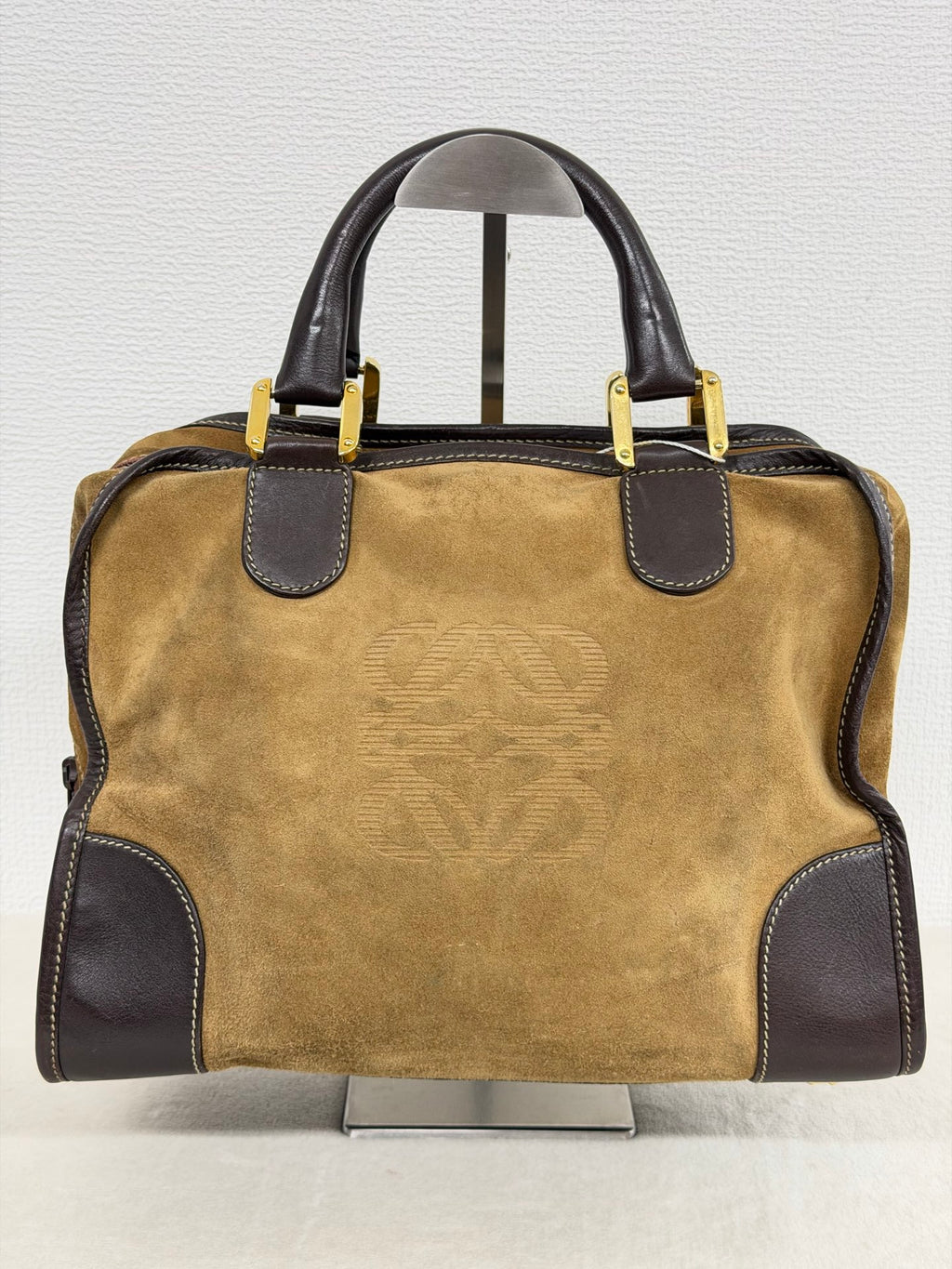 LOEWE Suede Anagram Amazona Handbag