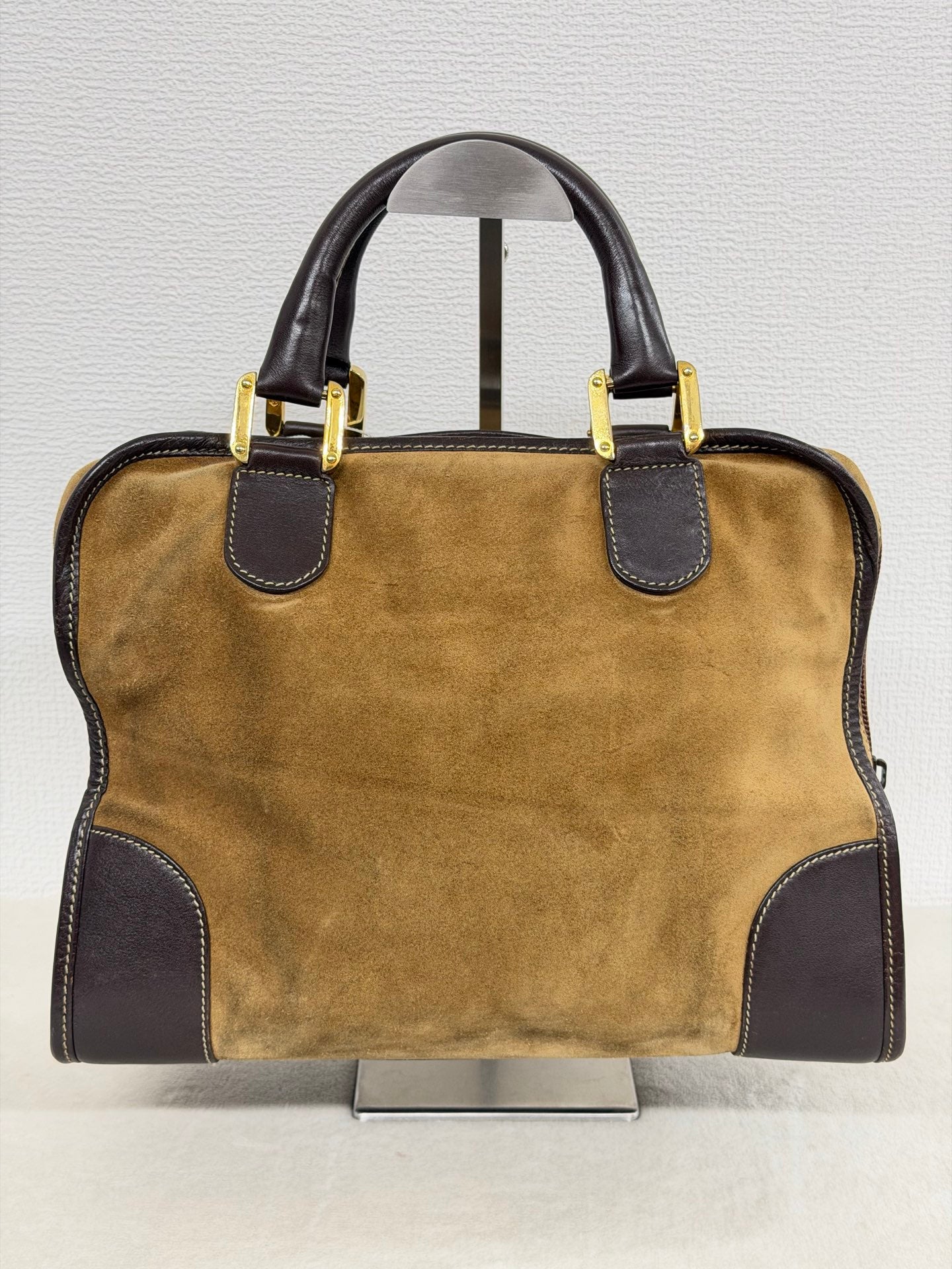 LOEWE Suede Anagram Amazona Handbag