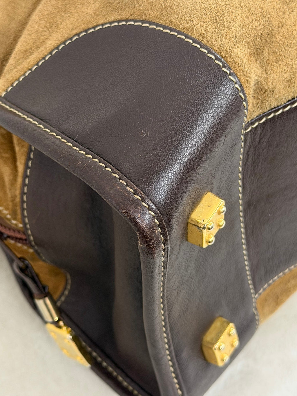 LOEWE Suede Anagram Amazona Handbag