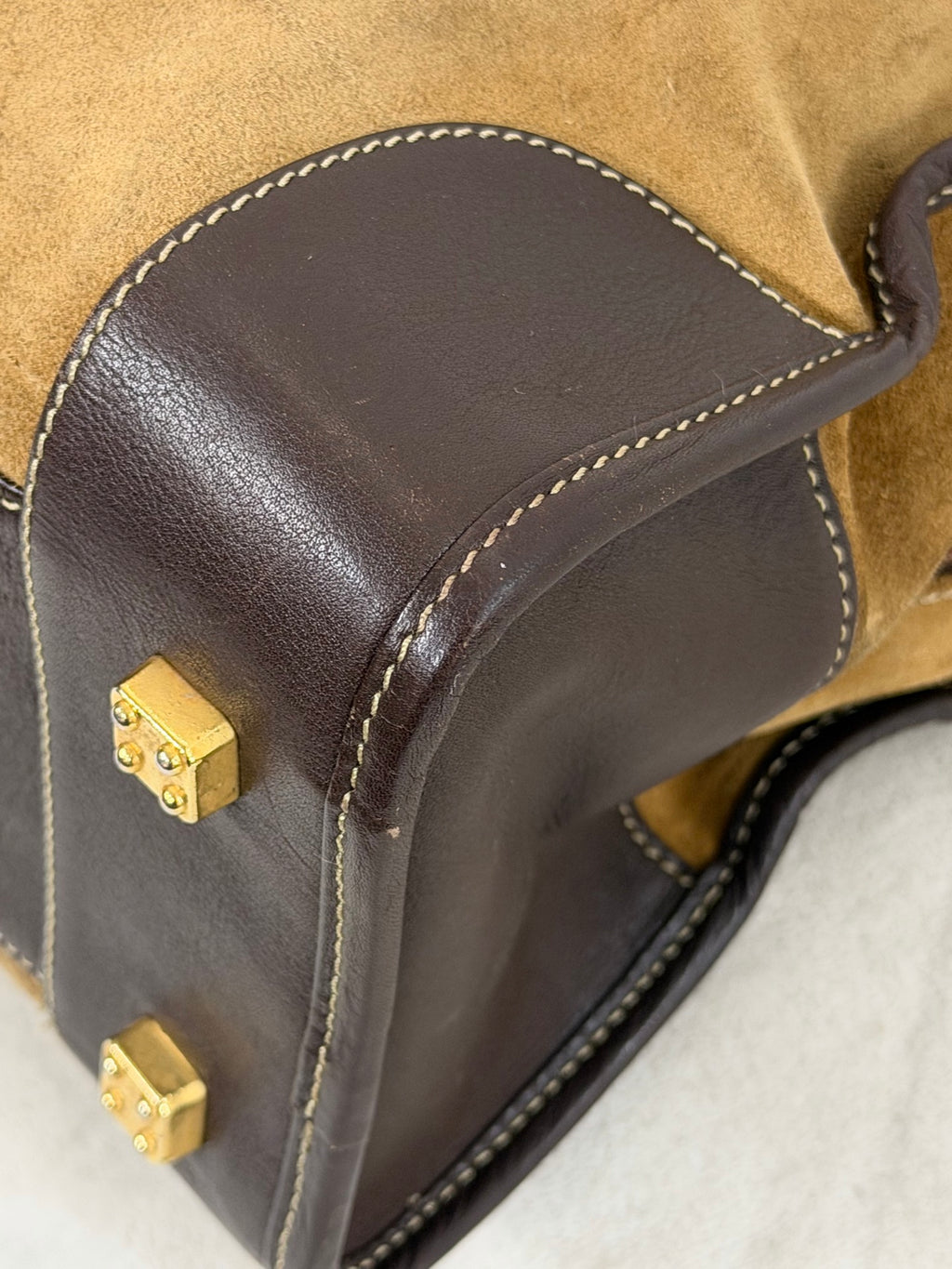 LOEWE Suede Anagram Amazona Handbag