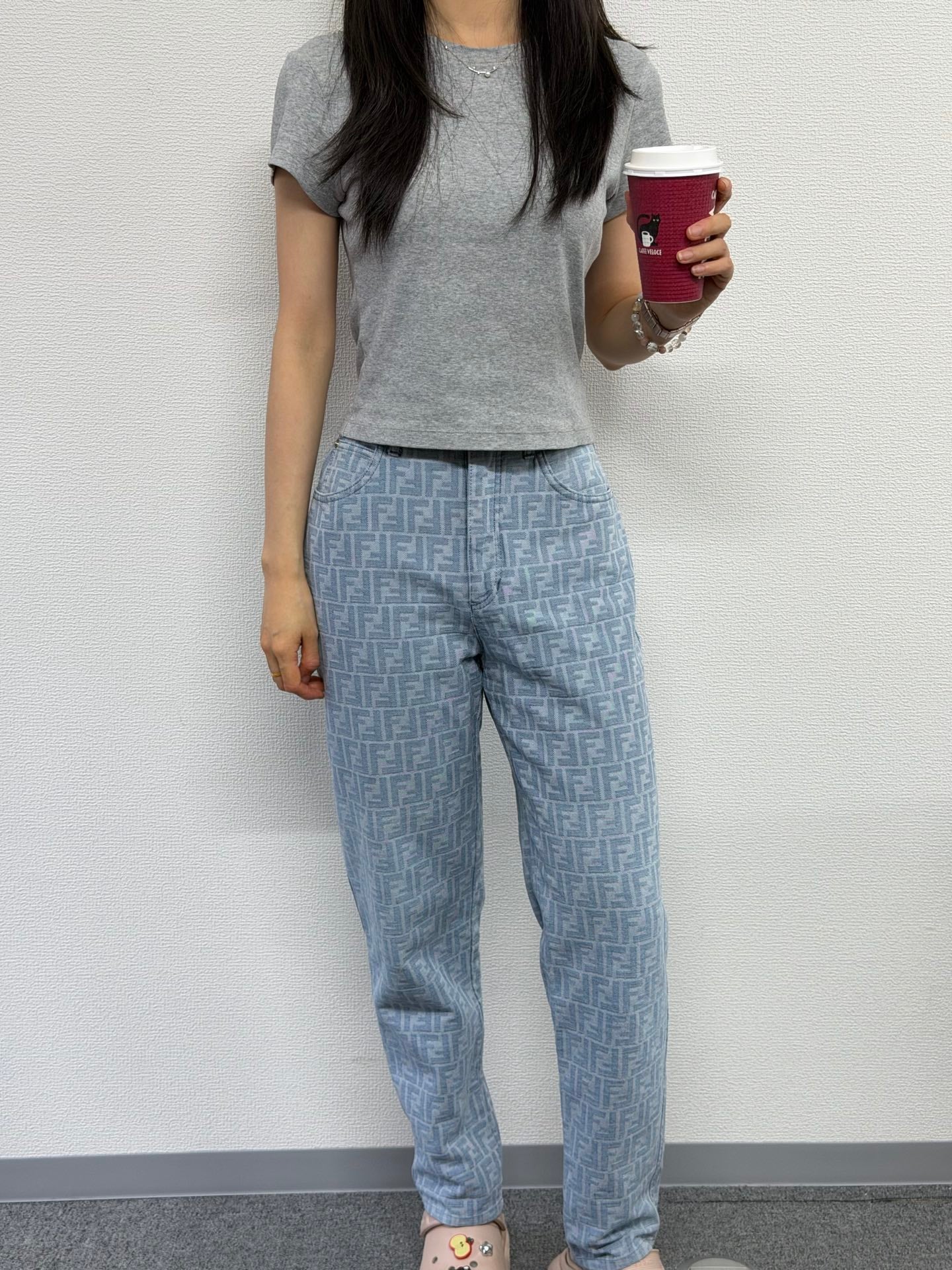 FENDI Zucca Monogram Pattern Denim Jeans