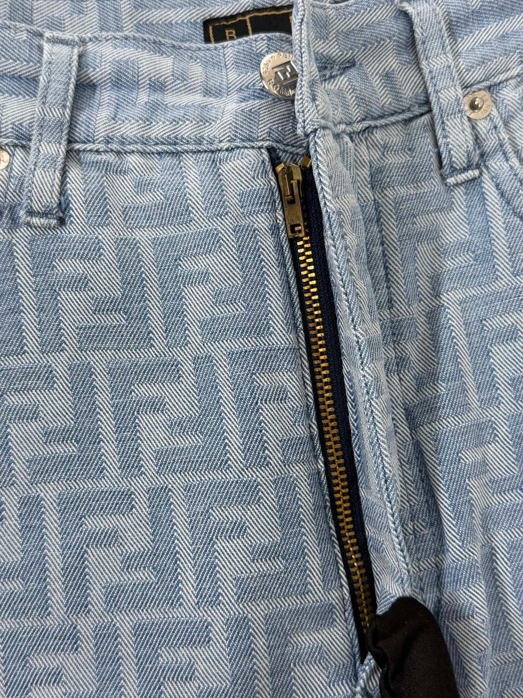 FENDI Zucca Monogram Pattern Denim Jeans