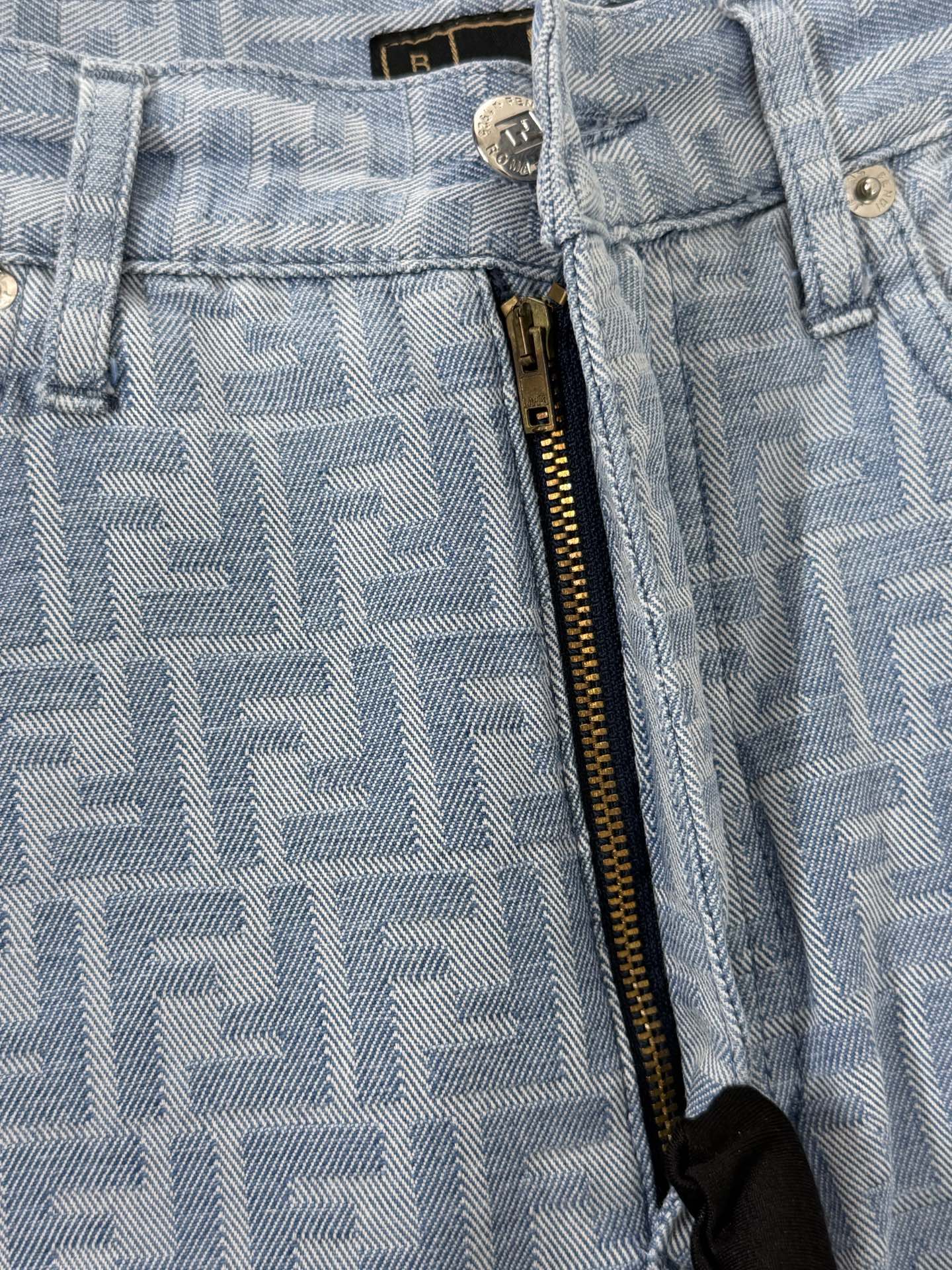 FENDI Zucca Monogram Pattern Denim Jeans