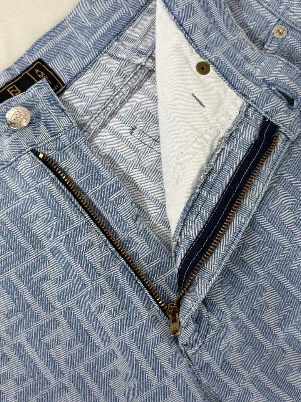 FENDI Zucca Monogram Pattern Denim Jeans