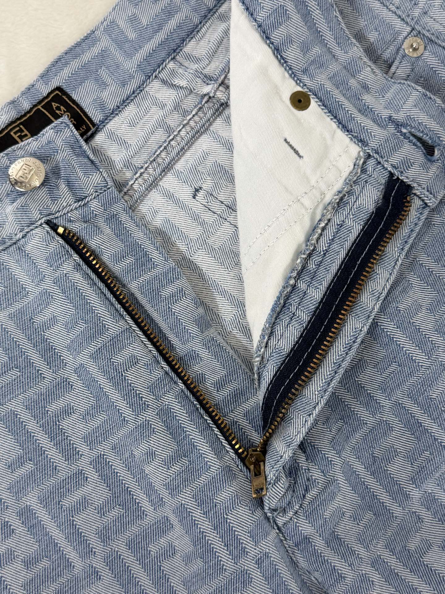FENDI Zucca Monogram Pattern Denim Jeans
