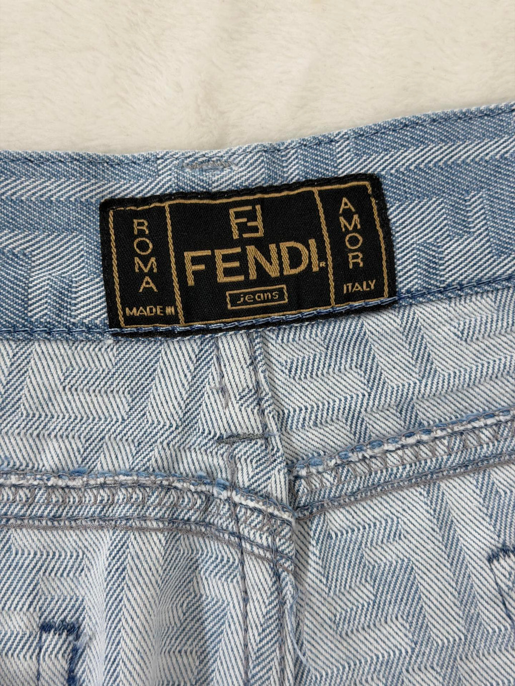 FENDI Zucca Monogram Pattern Denim Jeans