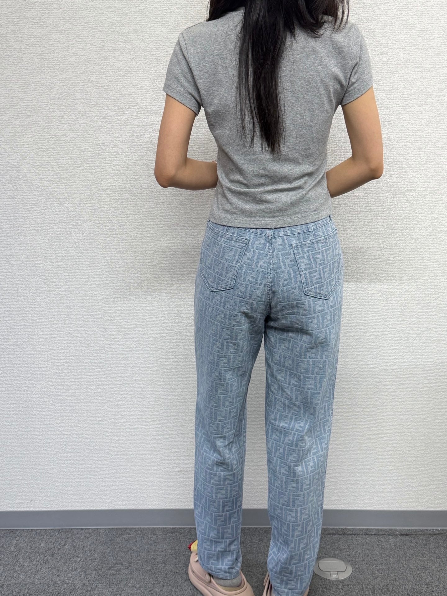 FENDI Zucca Monogram Pattern Denim Jeans