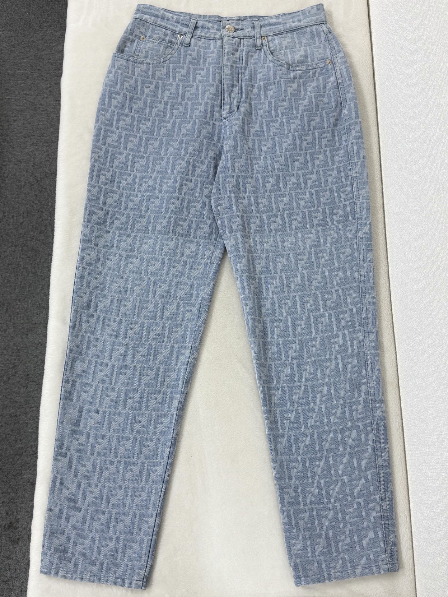 FENDI Zucca Monogram Pattern Denim Jeans
