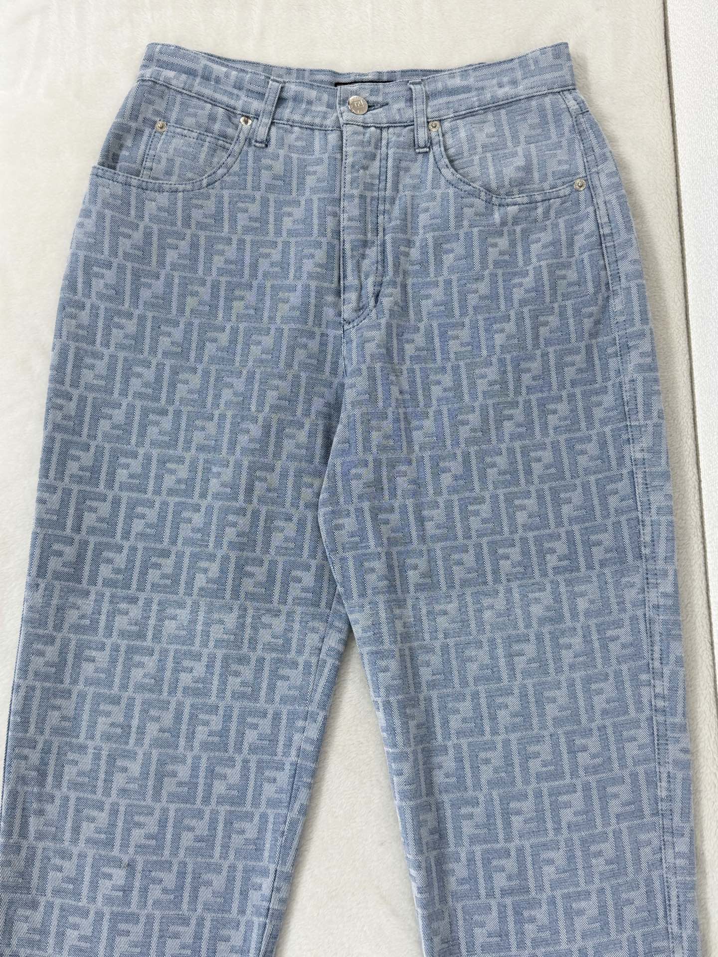 FENDI Zucca Monogram Pattern Denim Jeans