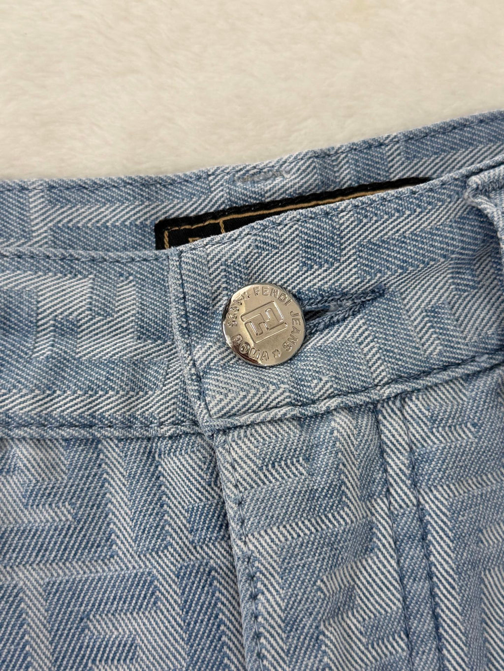 FENDI Zucca Monogram Pattern Denim Jeans