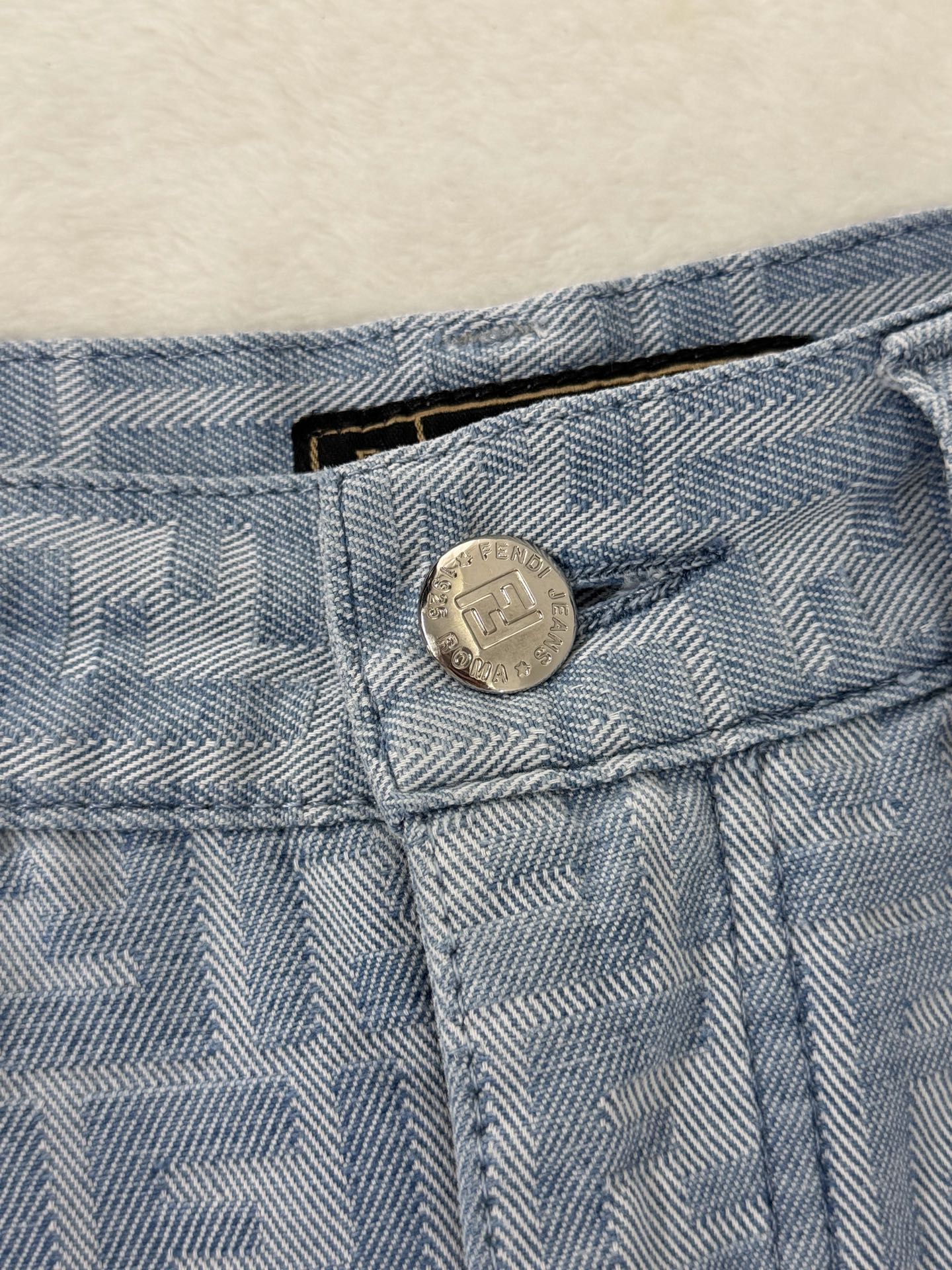 FENDI Zucca Monogram Pattern Denim Jeans