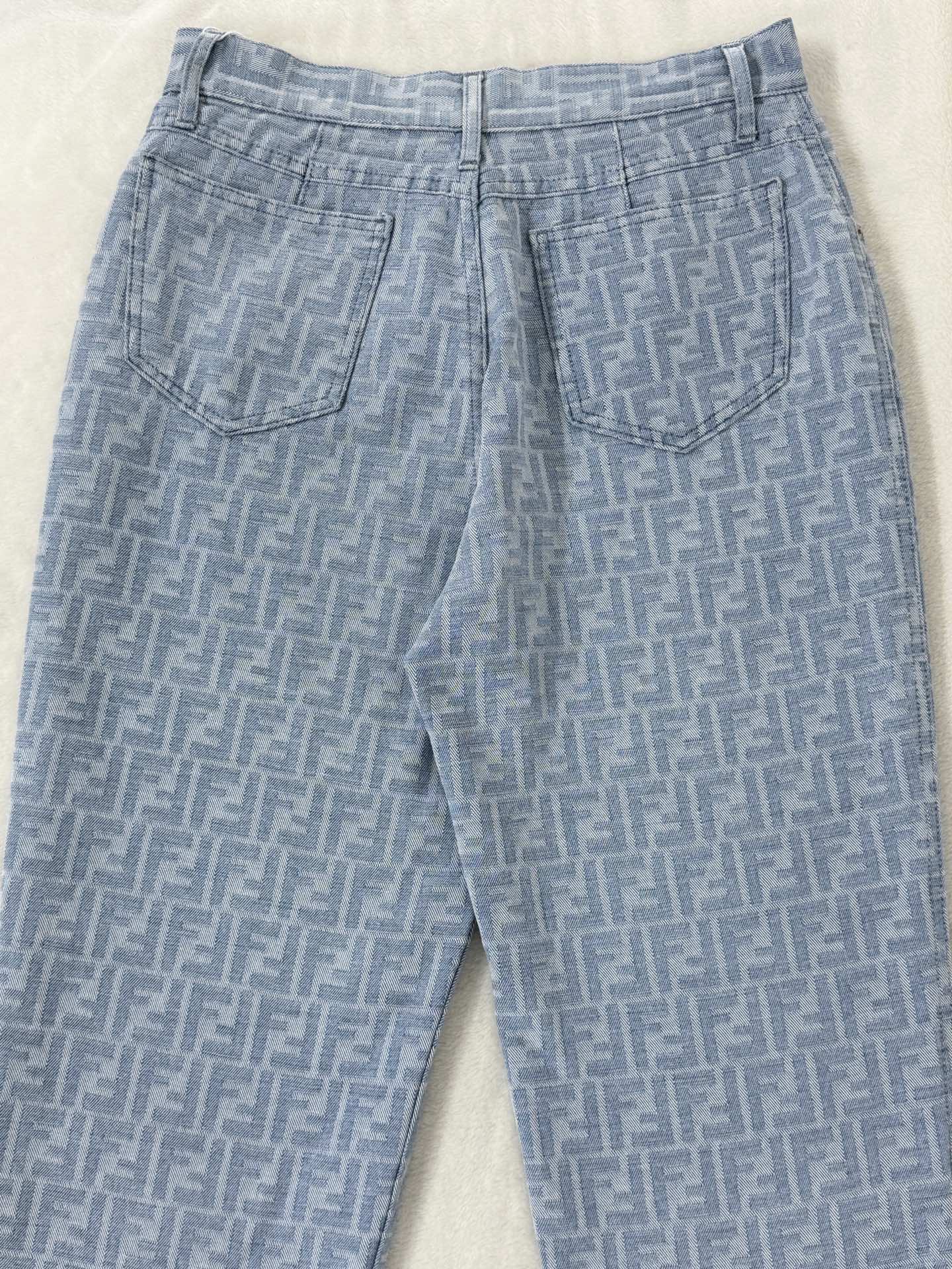 FENDI Zucca Monogram Pattern Denim Jeans