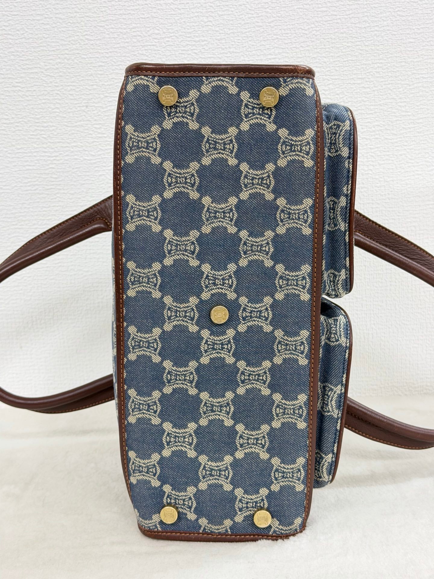 CELINE Paris Macadam Denim Canvas Multi-Pocket Handbag