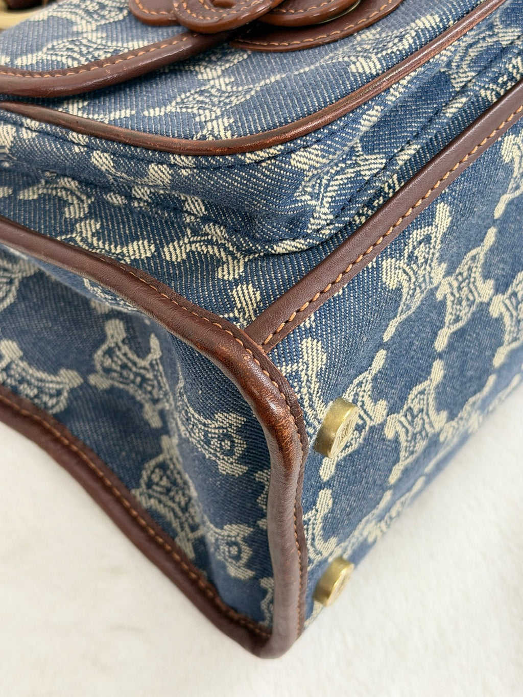 CELINE Paris Macadam Denim Canvas Multi-Pocket Handbag