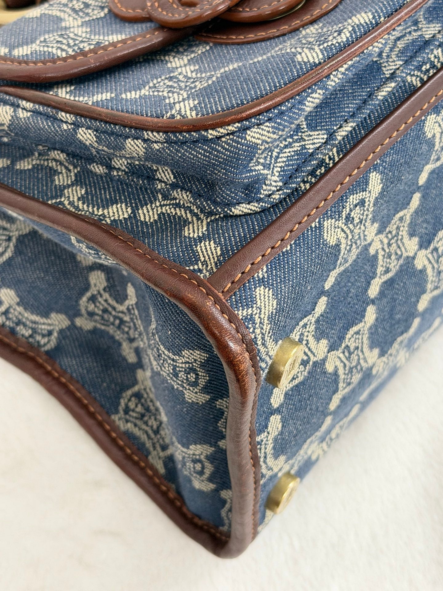 CELINE Paris Macadam Denim Canvas Multi-Pocket Handbag