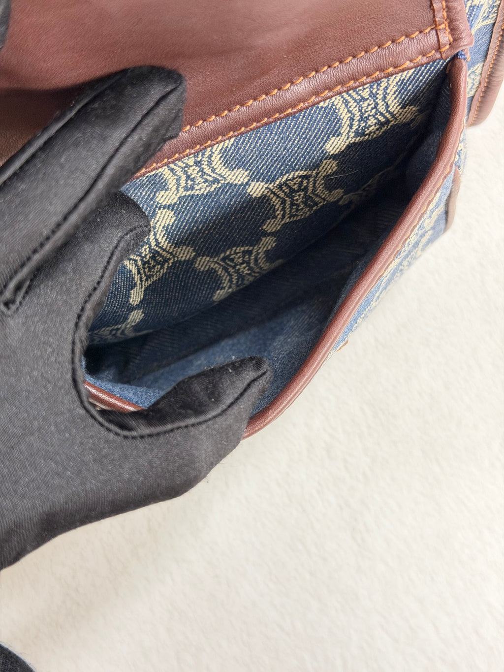CELINE Paris Macadam Denim Canvas Multi-Pocket Handbag