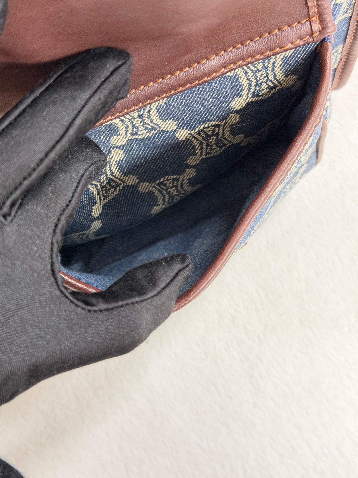 CELINE Paris Macadam Denim Canvas Multi-Pocket Handbag