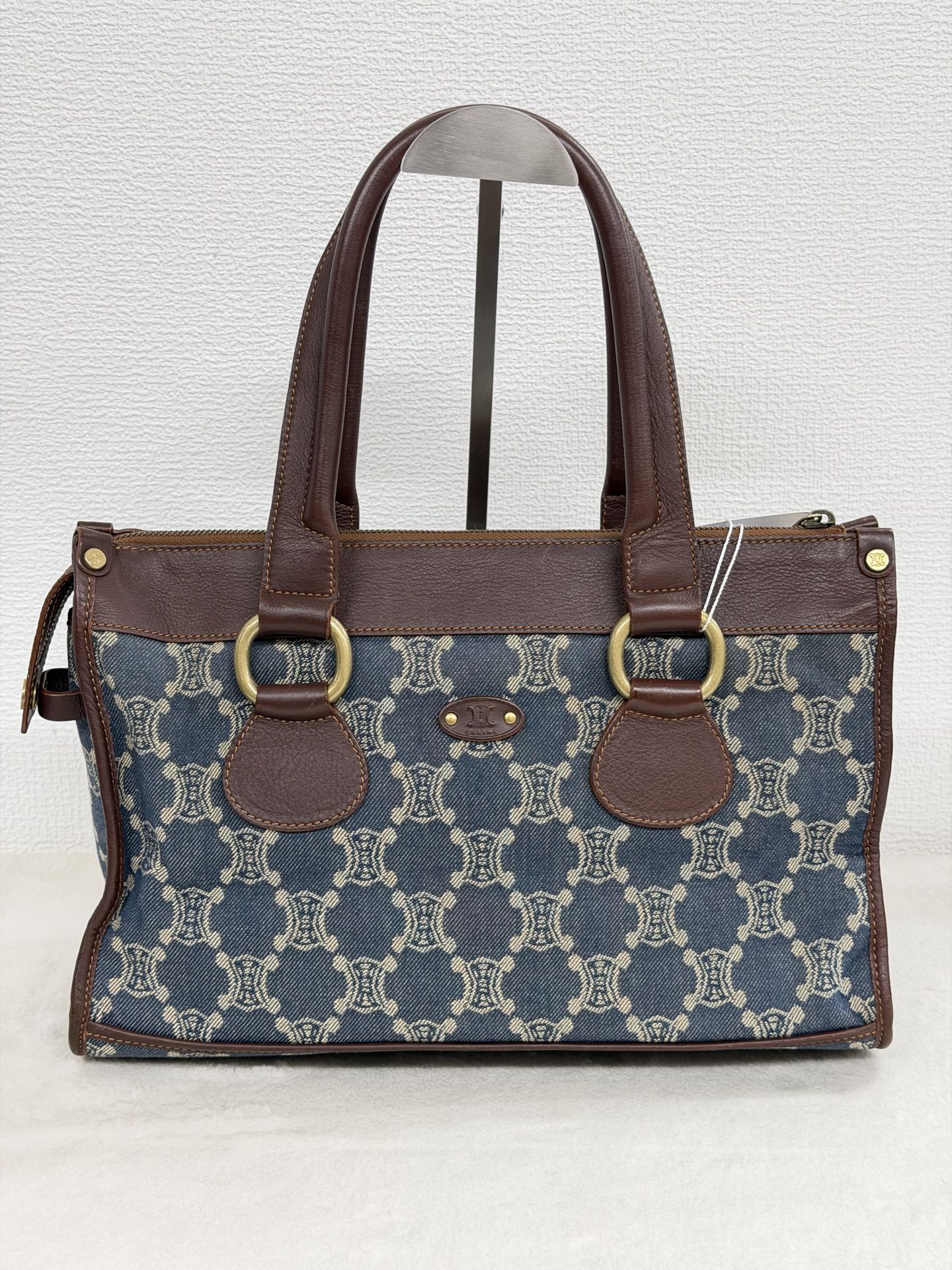 CELINE Paris Macadam Denim Canvas Multi-Pocket Handbag