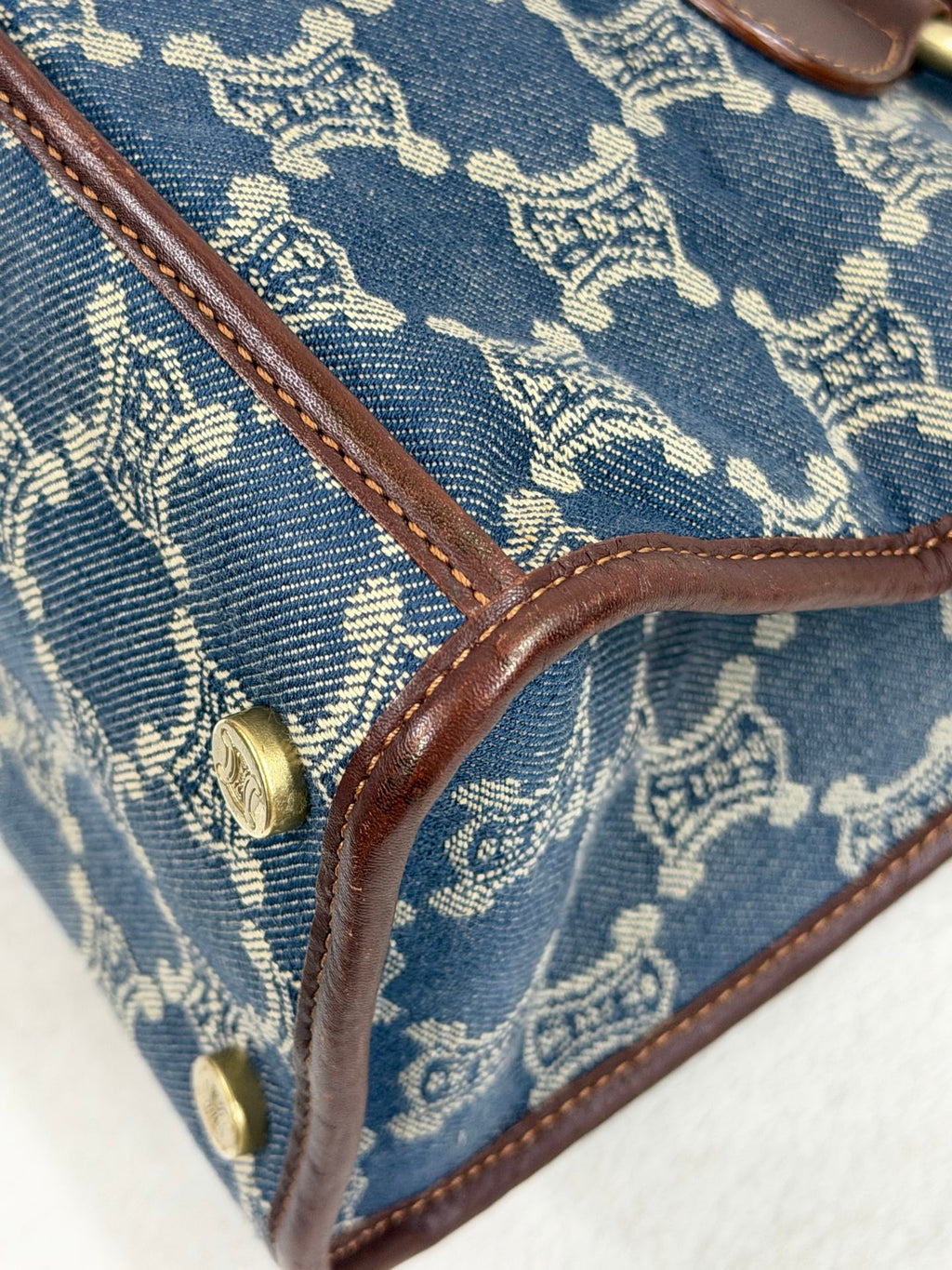 CELINE Paris Macadam Denim Canvas Multi-Pocket Handbag