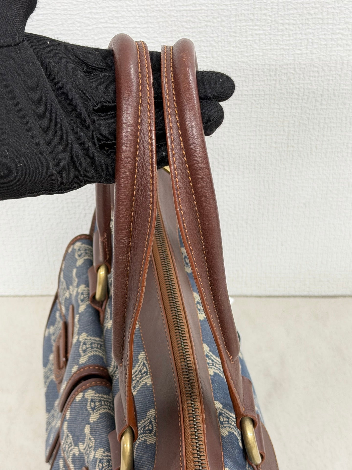 CELINE Paris Macadam Denim Canvas Multi-Pocket Handbag