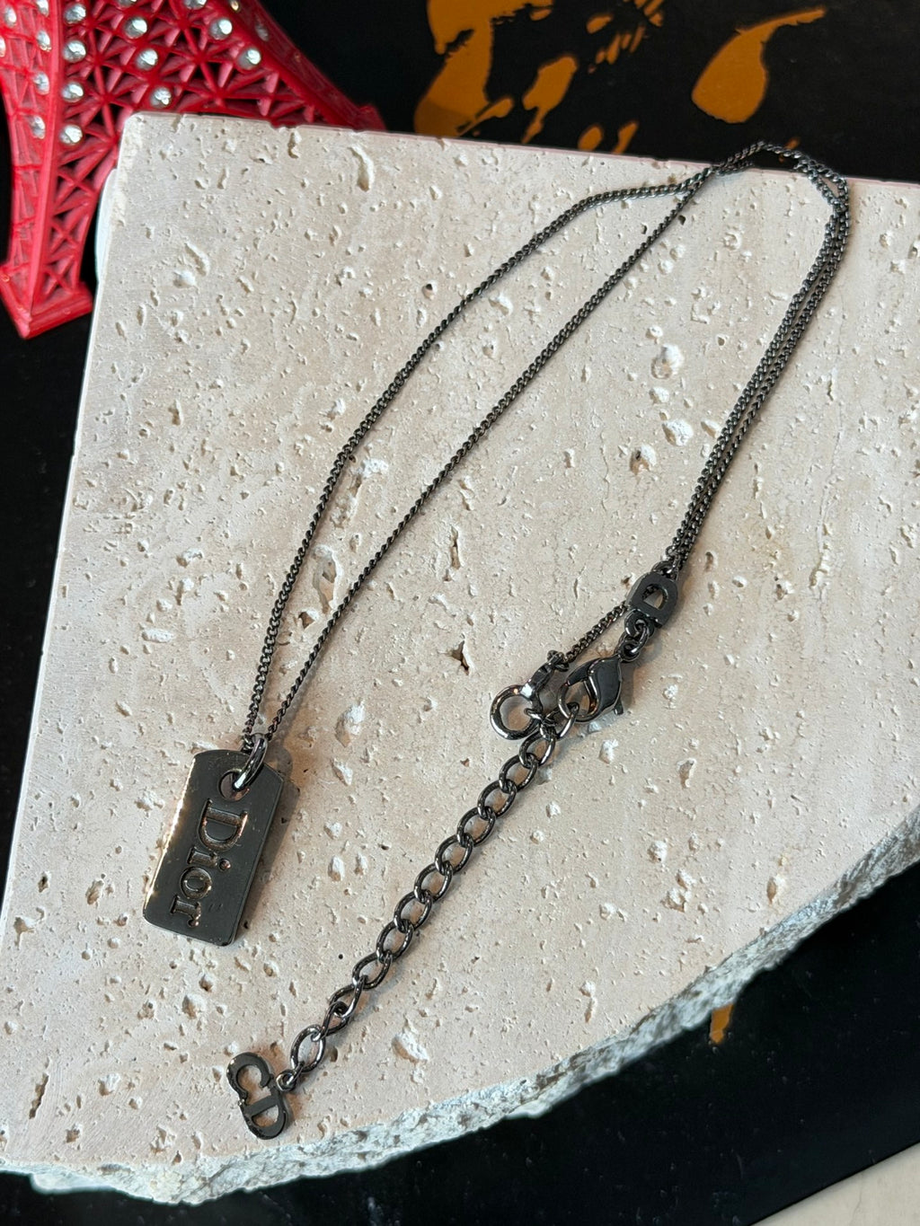 CHRISTIAN DIOR Label Necklace