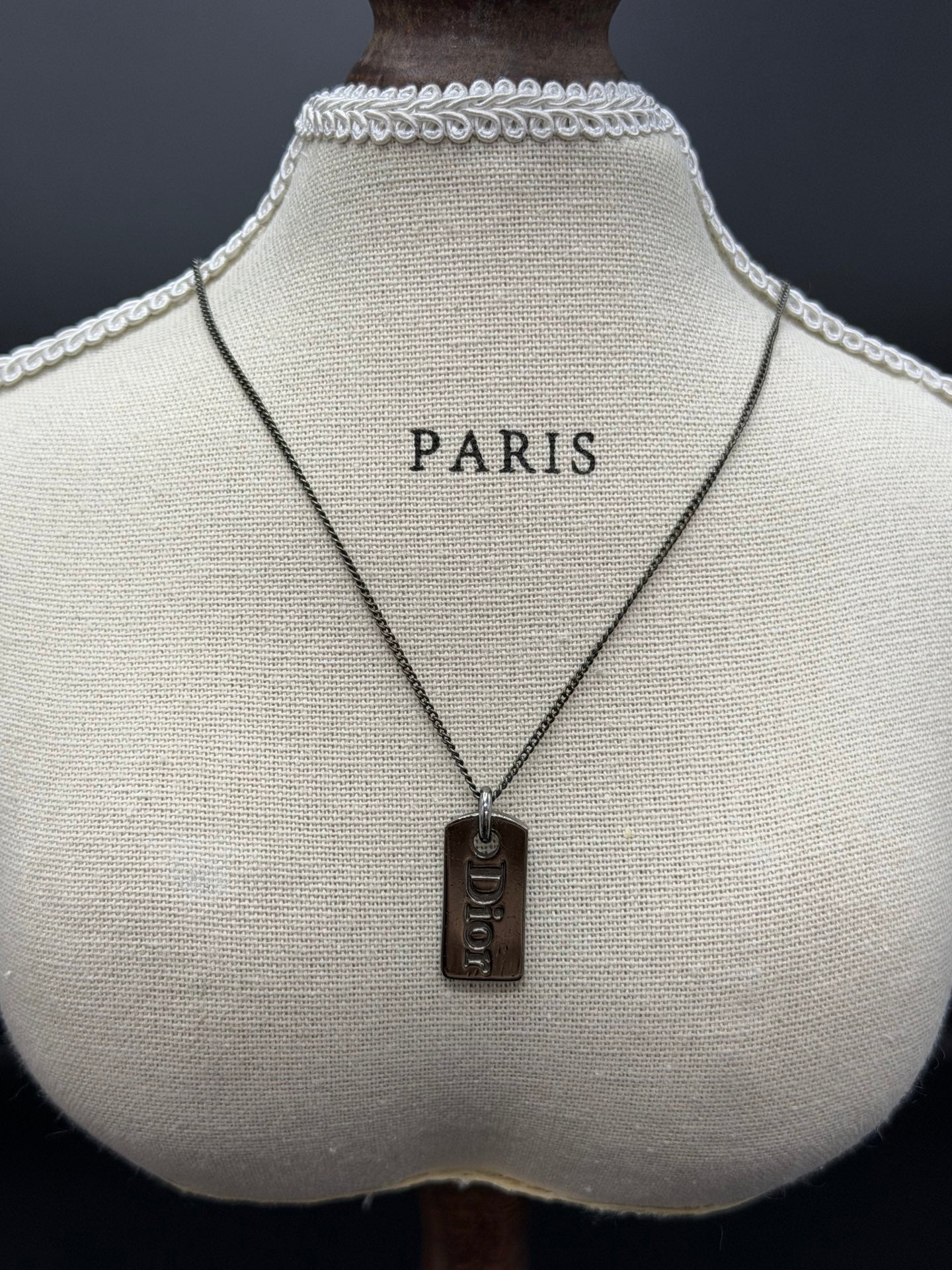 CHRISTIAN DIOR Label Necklace
