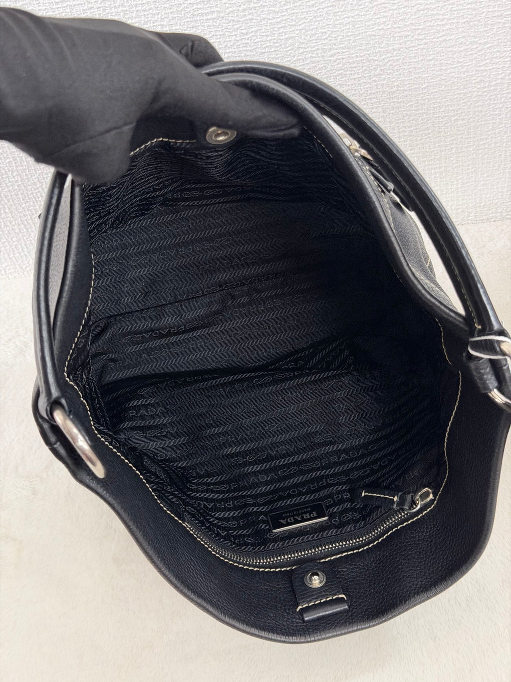 PRADA  Vitello Daino Hobo Bag.