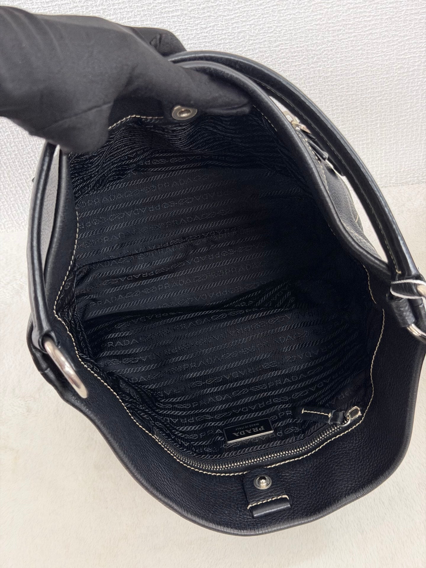PRADA  Vitello Daino Hobo Bag.
