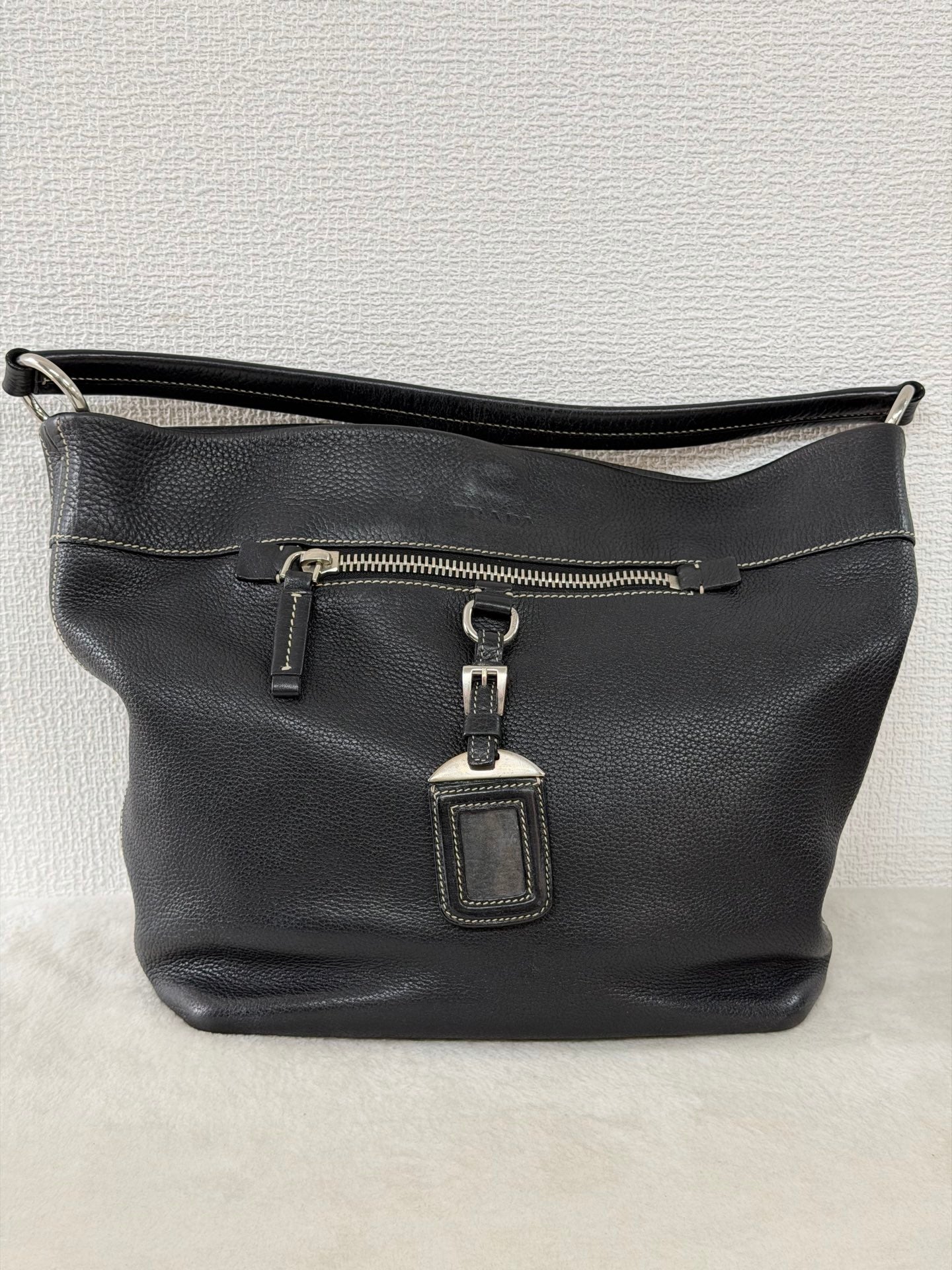 PRADA  Vitello Daino Hobo Bag.
